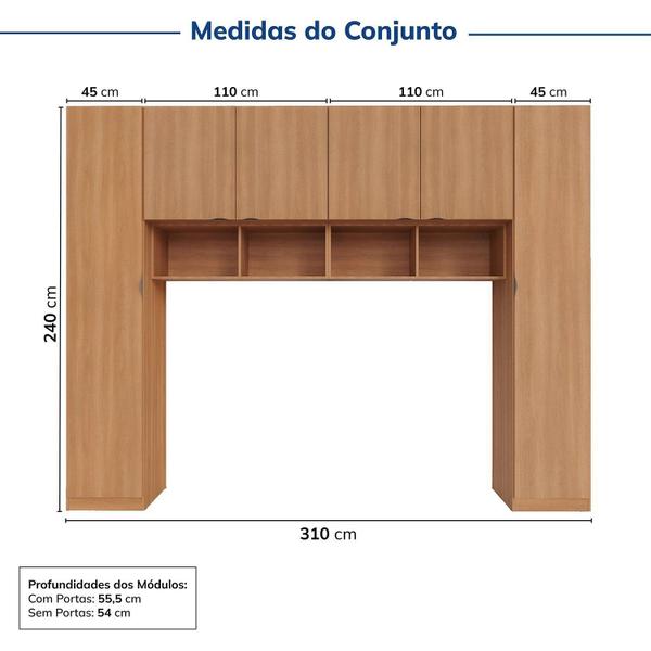 Imagem de Guarda-roupa Modulado 6 Portas 6 Peças Hera Cabecasa Madeiramadeira Louro/Preto