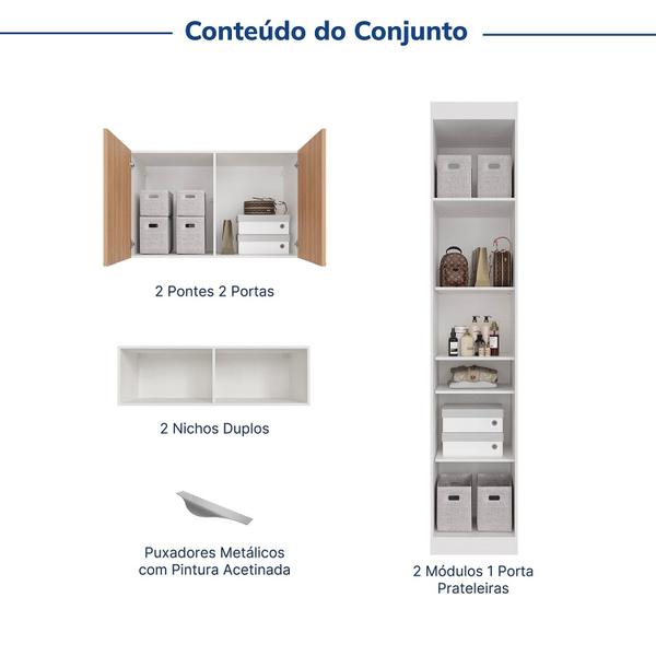 Imagem de Guarda-roupa Modulado 6 Portas 6 Peças Hera Cabecasa Madeiramadeira