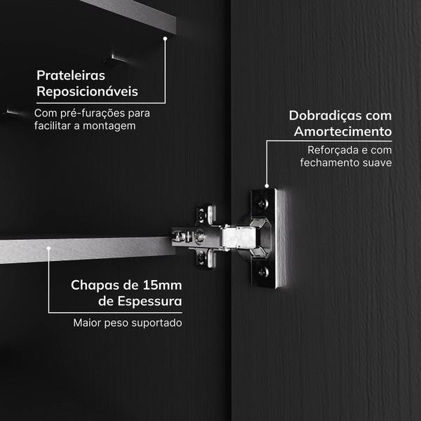 Imagem de Guarda-roupa Modulado 6 Portas 6 Peças Hera Cabecasa Madeiramadeira