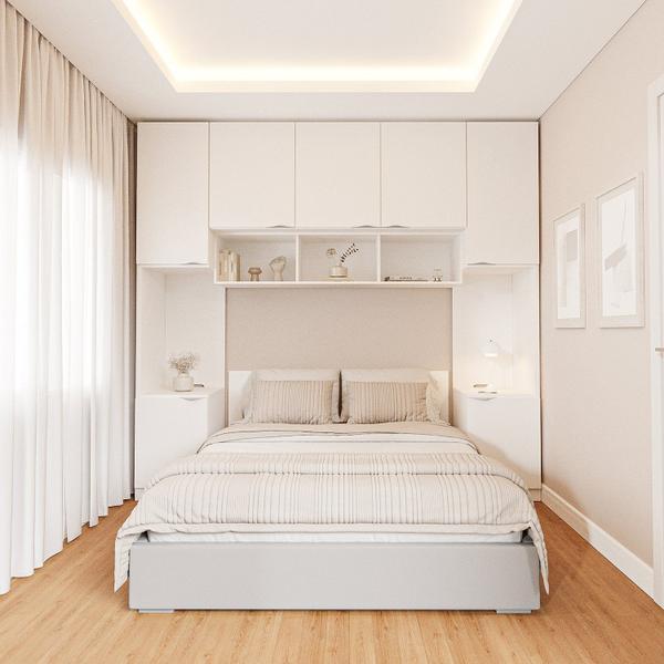 Imagem de Guarda-roupa Modulado 7 Portas 4 Peças Hera Cabecasa Madeiramadeira Branco Geada/Cinza