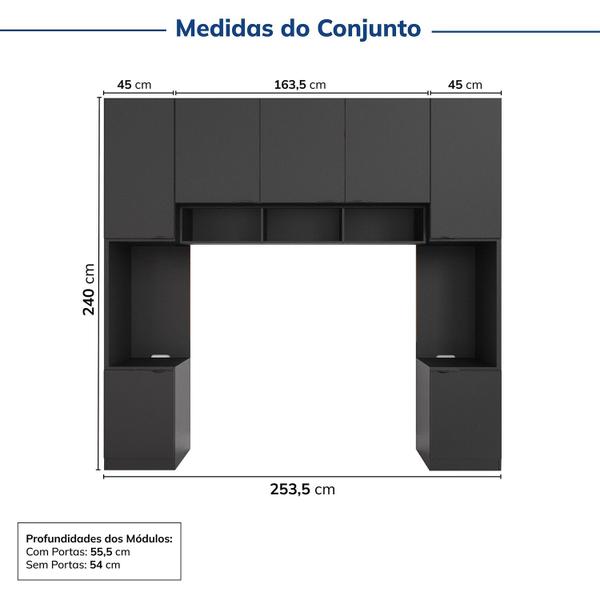 Imagem de Guarda-roupa Modulado 7 Portas 4 Peças Hera Cabecasa Madeiramadeira