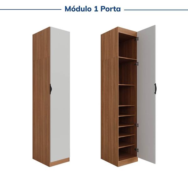 Imagem de Guarda-roupa Modulado 7 Portas 5 Peças Hera Cabecasa Madeiramadeira Louro/Branco Geada/Preto