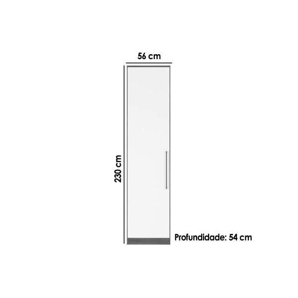 Imagem de Guarda Roupa Modulado 71130K Irlanda c/ 1 Porta Amendola/Branco - Demóbile