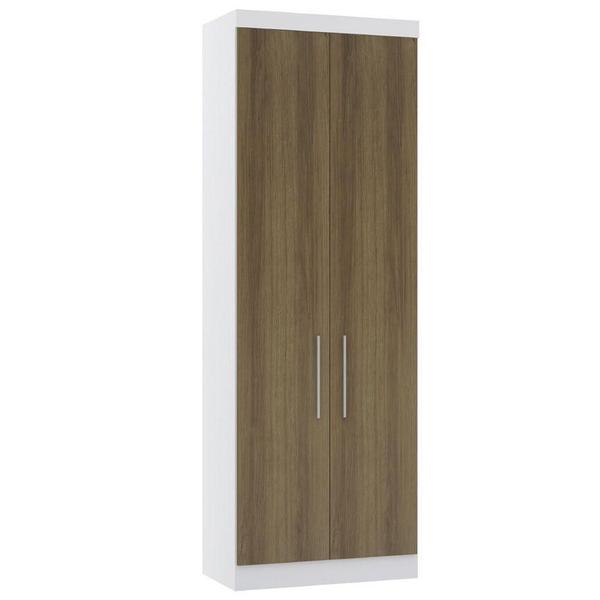 Imagem de Guarda Roupa Modulado 79cm 2 Portas Alpes Luciane Móveis Branco Pf Com Avelã Pf