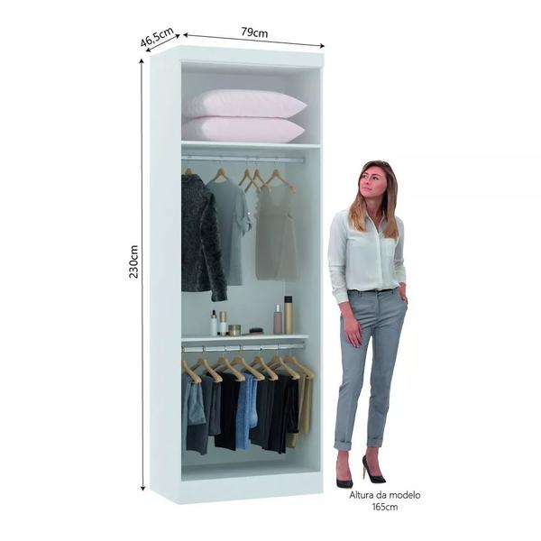 Imagem de Guarda Roupa Modulado 79cm 2 Portas Alpes Luciane Móveis