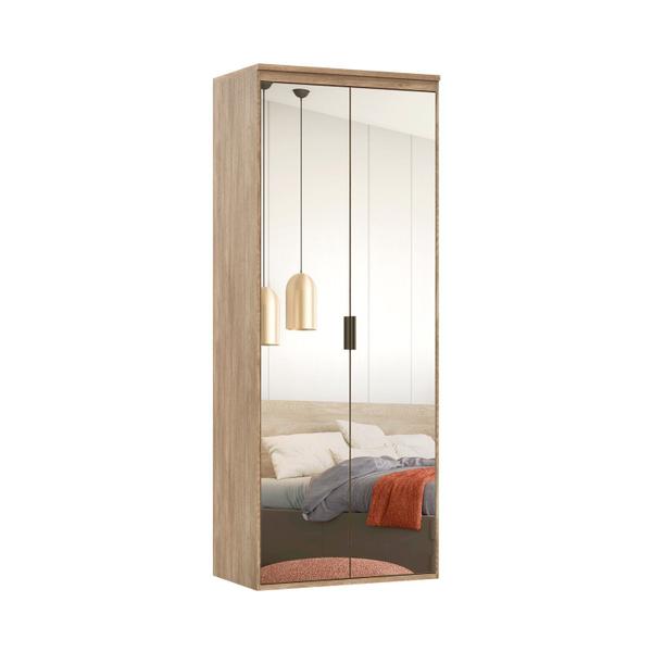 Imagem de Guarda Roupa Modulado 90cm 2 Portas com Espelho 5 Prateleiras Belmax