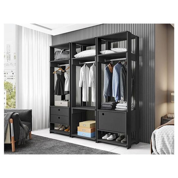 Imagem de Guarda Roupa Modulado Ambiente Titan 3 Peças Preto - Móveis Leão