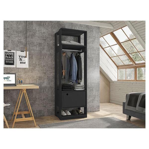 Imagem de Guarda Roupa Modulado Ambiente Titan com Porta Preto - Móveis Leão