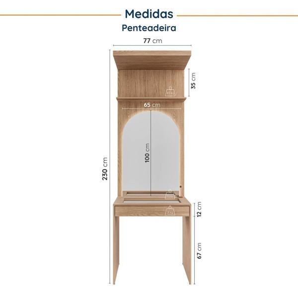 Imagem de Guarda Roupa Modulado Canto 4 Peças Canto Nicho com 2 Gavetas Joy CabeCasa MadeiraMadeira