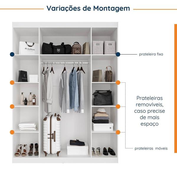 Imagem de Guarda Roupa Modulado Casal de Canto 11 Portas 5 Peças Hera Cabecasa Madeiramadeira