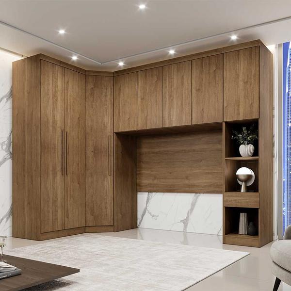 Imagem de Guarda Roupa Modulado Casal Safira 008 em MDF Com 8 Portas e 4 Gavetas - Clic Móveis