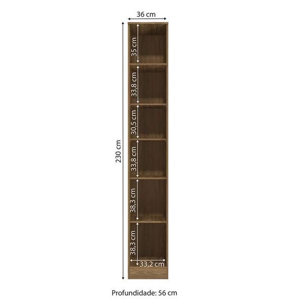 Imagem de Guarda-Roupa Modulado Cavi 1 PT Nogueira 36 cm