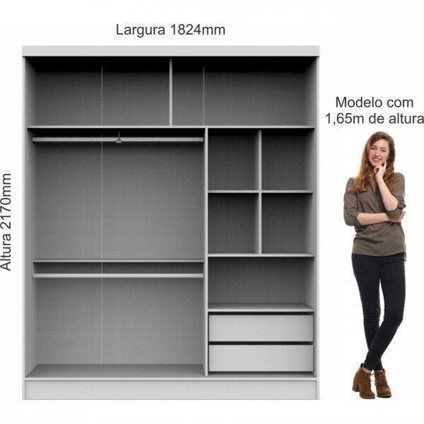 Imagem de Guarda Roupa Modulado Classic 2 Portas de Correr-Níquel/Blanc