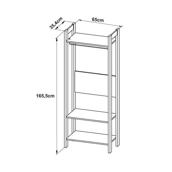 Imagem de Guarda Roupa Modulado Closet AZ1029 Branco Nogal Tecno Mobili