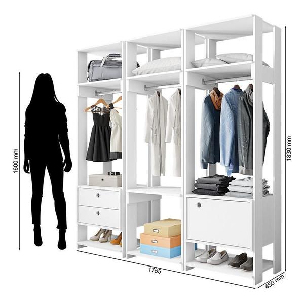 Imagem de Guarda Roupa Modulado Closet Completo Titan Branco Velluto - PR Móveis