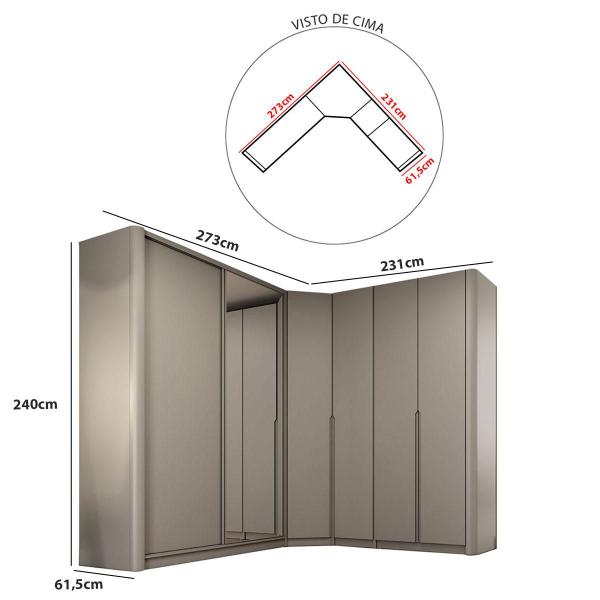 Imagem de Guarda Roupa Modulado com 6 Portas 100% MDF Pintura Laca