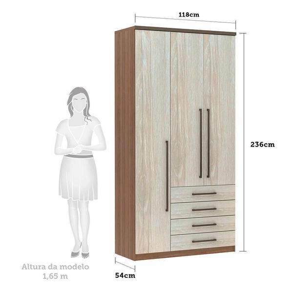 Imagem de Guarda Roupa Modulado Connect 1,18cm 3 Portas 4 Gavetas Luciane Móveis