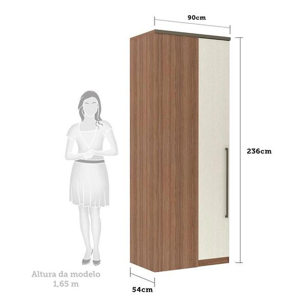 Imagem de Guarda Roupa Modulado Connect 90cm Canto Reto 1 Porta Luciane Móveis