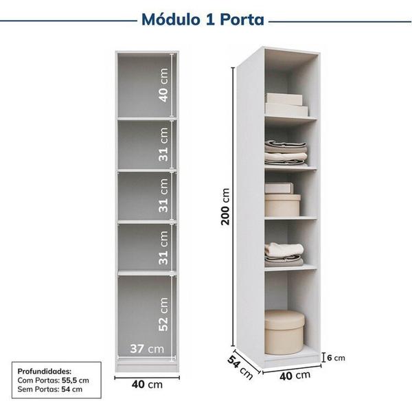 Imagem de Guarda-roupa Modulado de Canto 10 Peças 18 Portas Jade Cabecasa Madeiramadeira