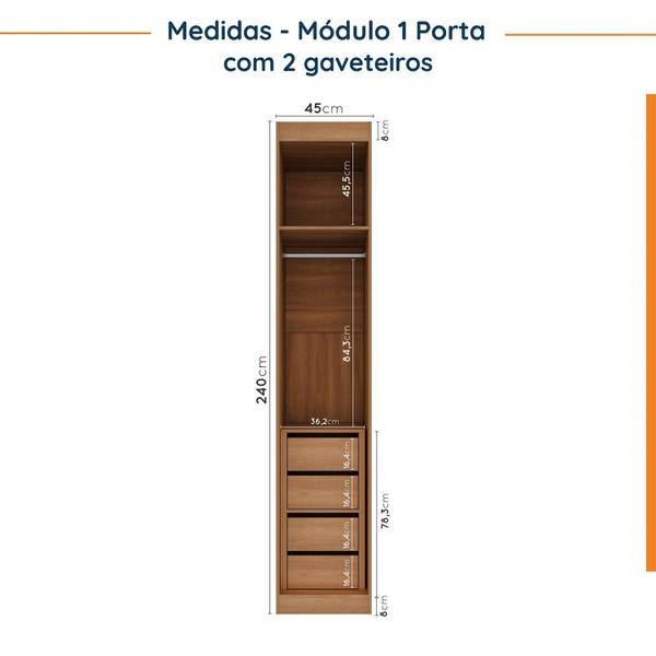 Imagem de Guarda Roupa Modulado de Canto 10 Portas 5 Peças e 2 Mesas de Cabeceira Hera CabeCasa MadeiraMadeira