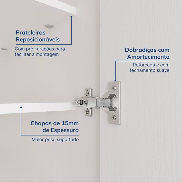 Imagem de Guarda-roupa Modulado de Canto 10 Portas 6 Peças Hera Cabecasa Madeiramadeira