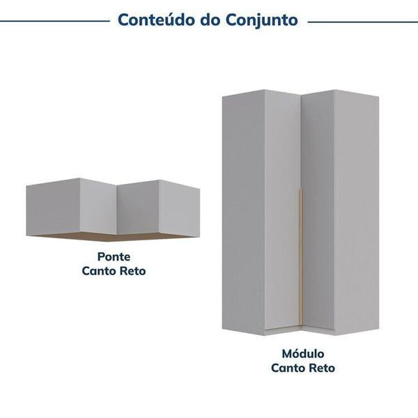 Imagem de Guarda-roupa Modulado de Canto 2 Peças 4 Portas Jade Cabecasa Madeiramadeira