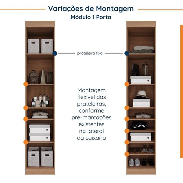 Imagem de Guarda Roupa Modulado de Canto 5 Portas 3 Peças Hera CabeCasa MadeiraMadeira