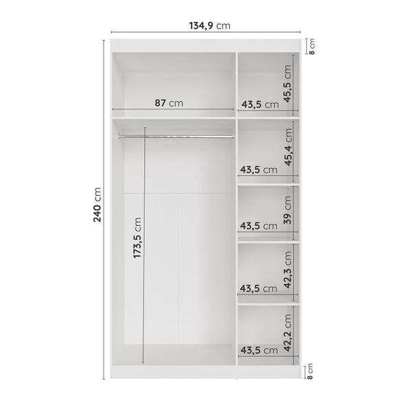 Imagem de Guarda Roupa Modulado de Canto 6 Portas 3 Peças Hera Cabecasa Madeiramadeira