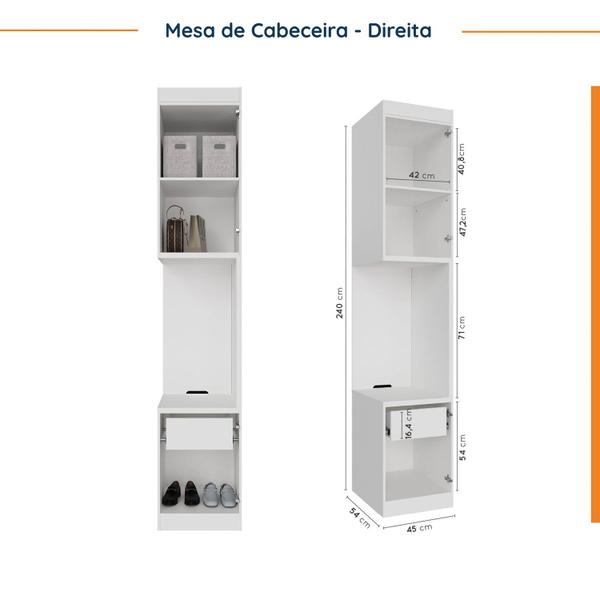 Imagem de Guarda Roupa Modulado de Casal 10 Portas 5 Peças e 1 Mesa de Cabeceira Hera CabeCasa MadeiraMadeira