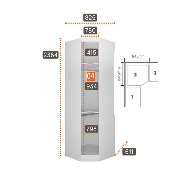 Imagem de Guarda-Roupa Modulado de Casal Safira 002 em MDF com 12 Portas e 8 Gavetas Clic Móveis