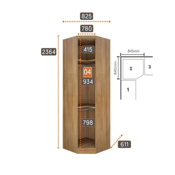 Imagem de Guarda-Roupa Modulado de Casal Safira 002 em MDF com 12 Portas e 8 Gavetas Clic Móveis