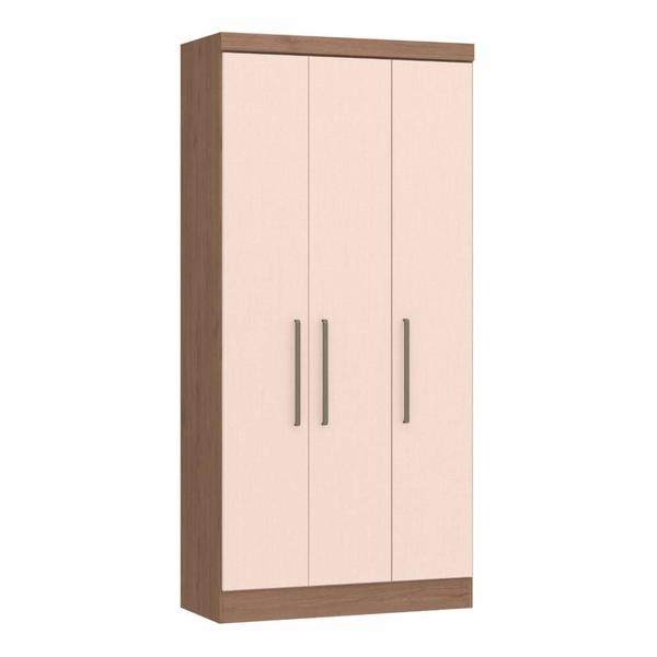 Imagem de Guarda Roupa Modulado Infinity com 3 Portas - Macadâmia/Rosa