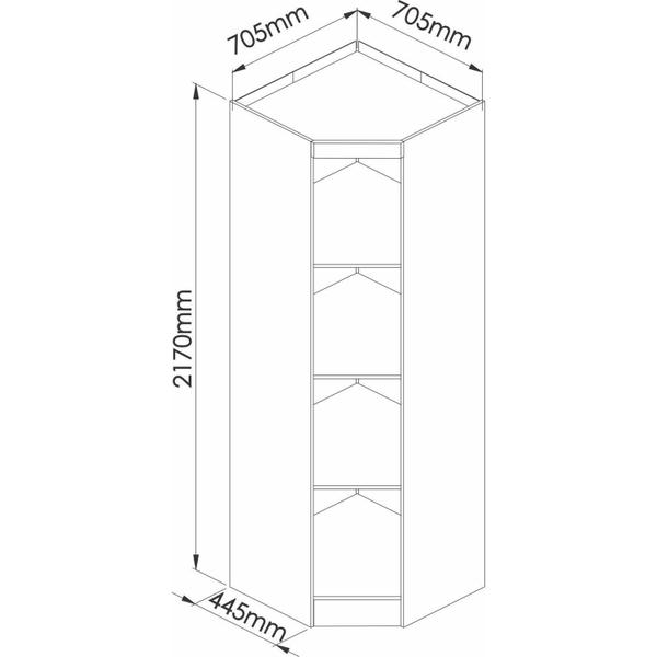 Imagem de Guarda Roupa Modulado Infinity de Canto com 1 Porta - Branco Line