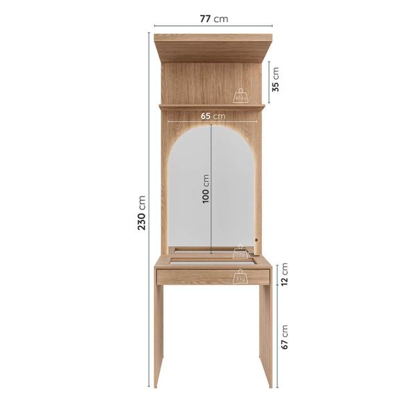 Imagem de Guarda-Roupa Modulado Joy 4 Peças Cabideiro, Penteadeira com Espelho, Nichos, Gavetas e Sapateira Cabeca