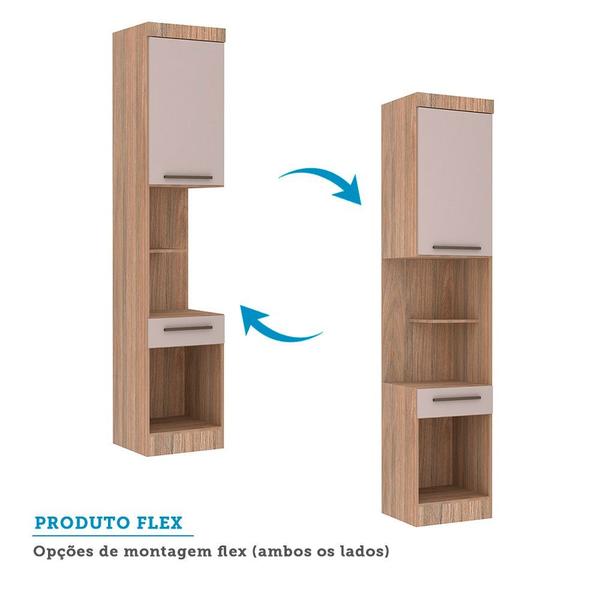 Imagem de Guarda Roupa Modulado Mesa de Cabeceira Alta 1 Porta 1 Gaveta 45cm Slim Luciane MA³veis