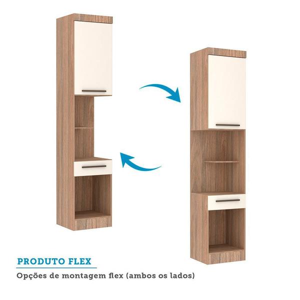 Imagem de Guarda Roupa Modulado Mesa de Cabeceira Alta 1 Porta 1 Gaveta 45cm Slim Luciane Móveis