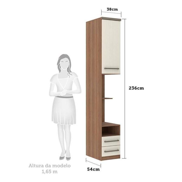 Imagem de Guarda Roupa Modulado Mesa De Cabeceira Alta 38Cm Connect Va