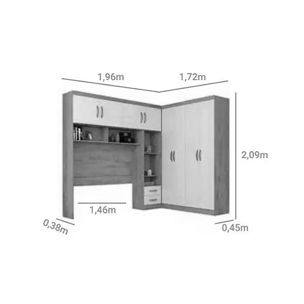 Imagem de Guarda Roupa Modulado Parana Casal 8 Portas 4 Gavetas Atualle Cor Branco