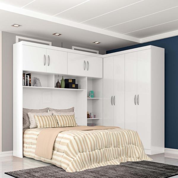 Imagem de Guarda Roupa Modulado Parana Casal 8 Portas 4 Gavetas Atualle Cor Branco