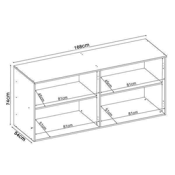 Imagem de Guarda Roupa Modulado Ponte Casal Irlanda 4 Portas Amêndola/Branco - Demartêz