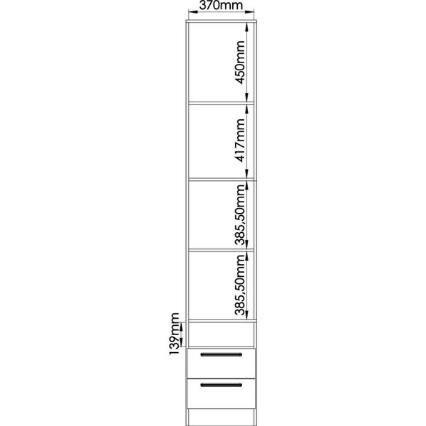 Imagem de Guarda Roupa Modulado Requinte com 2 Gavetas - Branco Line