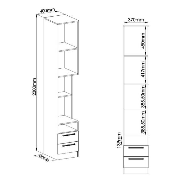 Imagem de Guarda Roupa Modulado Requinte com 2 Gavetas - Duna Line/Branco Line