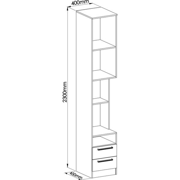 Imagem de Guarda Roupa Modulado Requinte com 2 Gavetas - Duna Line/Branco Line