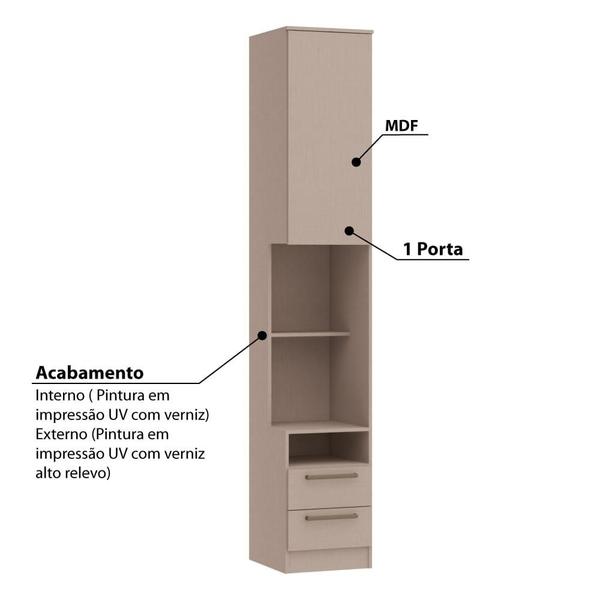 Imagem de Guarda Roupa Modulado Requinte com 2 Gavetas - Duna Line