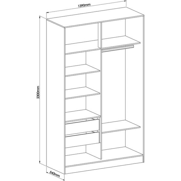 Imagem de Guarda Roupa Modulado Requinte com 2 Portas de Correr - Branco Line