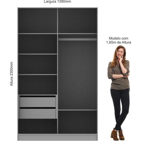 Imagem de Guarda Roupa Modulado Requinte com 2 Portas de Correr - Duna Line/Branco Line