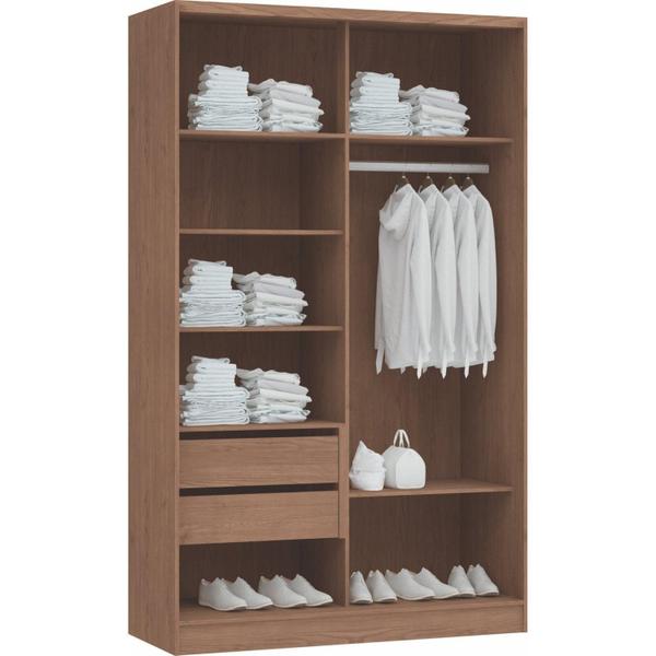 Imagem de Guarda Roupa Modulado Requinte com 2 Portas de Correr - Macadâmia/Branco Line