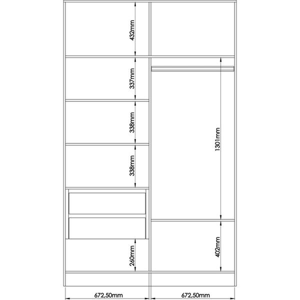 Imagem de Guarda Roupa Modulado Requinte com 2 Portas de Correr - Macadâmia