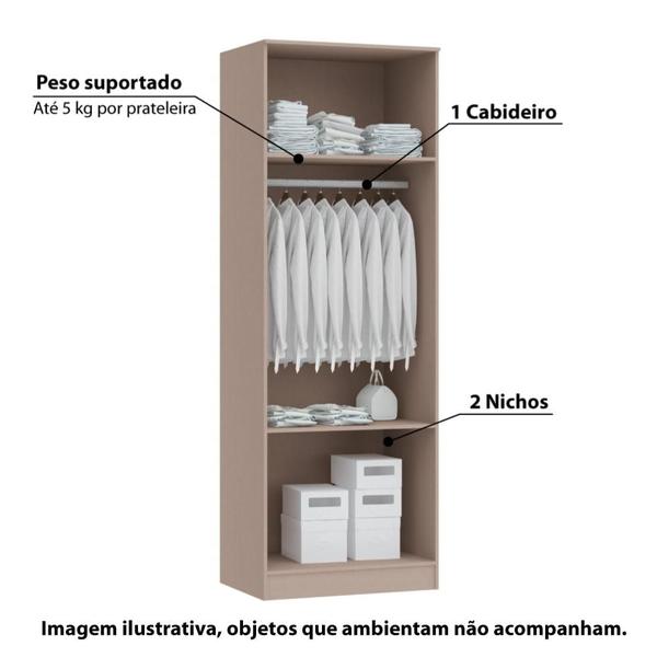 Imagem de Guarda Roupa Modulado Requinte com 2 Portas - Duna Line/Macadâmia