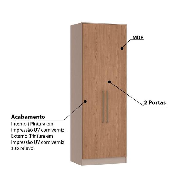 Imagem de Guarda Roupa Modulado Requinte com 2 Portas - Duna Line/Macadâmia